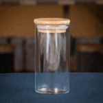 Bambuskaanega klaasanum lahtiste toodete jaoks (5,5 × 11 cm, umbes 0,2 L)