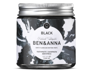 Natural whitening toothpaste with activated charcoal, peppermint oil, aloe vera and sea buckthorn "BEN&ANNA", fluoride free, 100ml