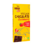 Kookosjoogi ja roosuhkruga maasikamaitseline mahe šokolaad Super Fudgio, 80 g