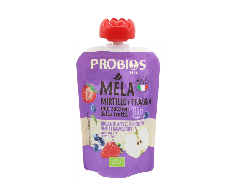 Lisatud_suhkruta_mahe_ouna_mustika_ja_maasikapuree_Probios_100g Lisatud suhkruta mahe õuna-, mustika- ja maasikapüree Probios, 100 g - Image 1