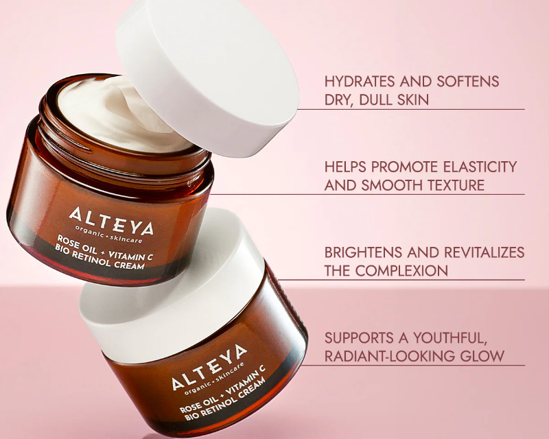 Luminous Rose Bio Retinol mahe näokreem roosiõli + C-vitamiin Alteya, 50 ml - Image 2